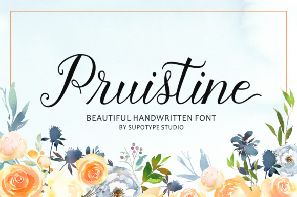 Pruistine Script: A Refined Calligraphy Font for Crafters
