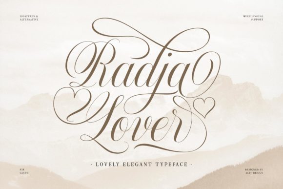 Radja Lover Script: A Modern Typeface for Romantic Branding